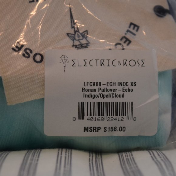 NWT- Electric & Rose Indigo & Opal Tie-Dye Echo Ronan Raglan Sweatshirt -XS. - Picture 4 of 6